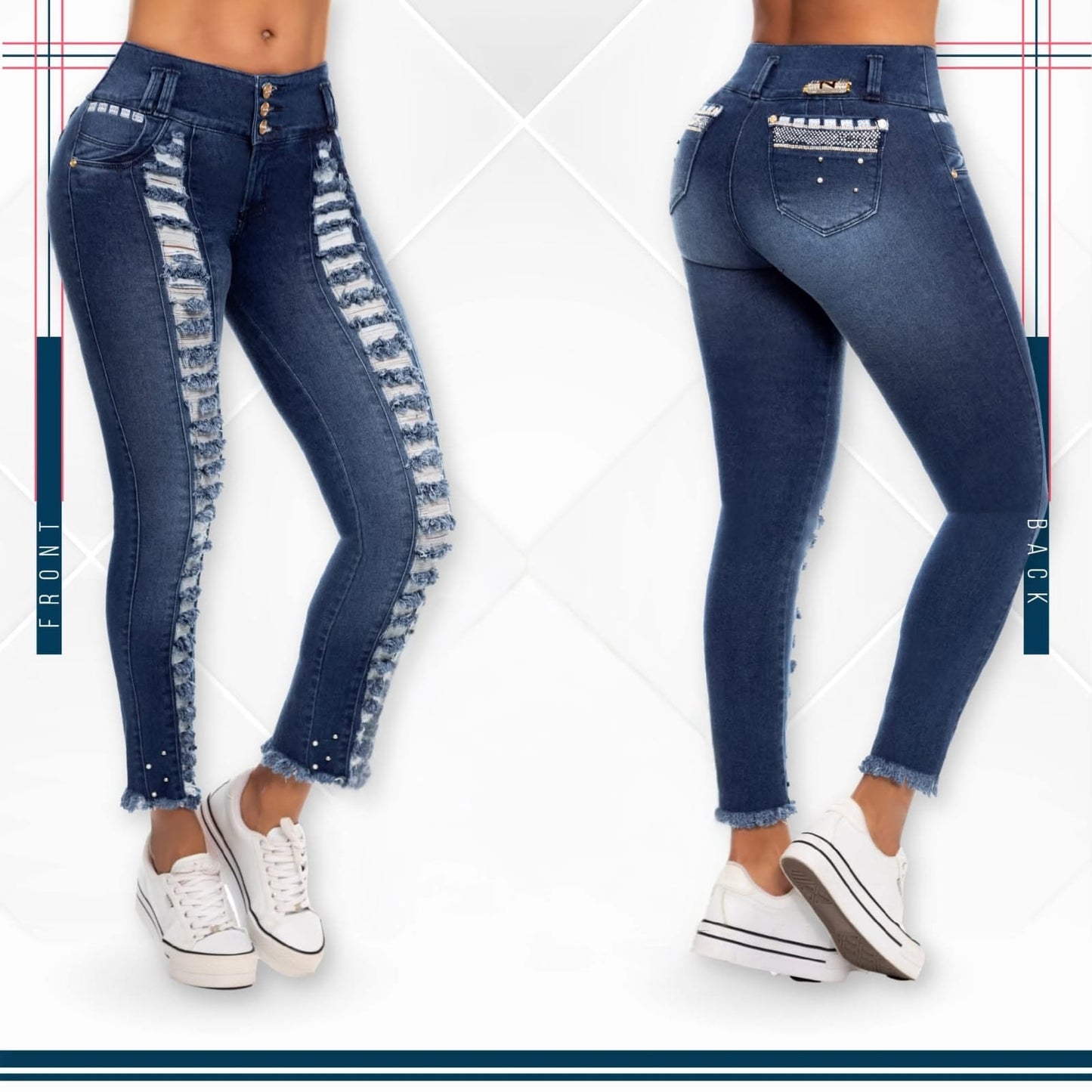 Jean Ultra Premium Bordado, con acabado de Lujo.