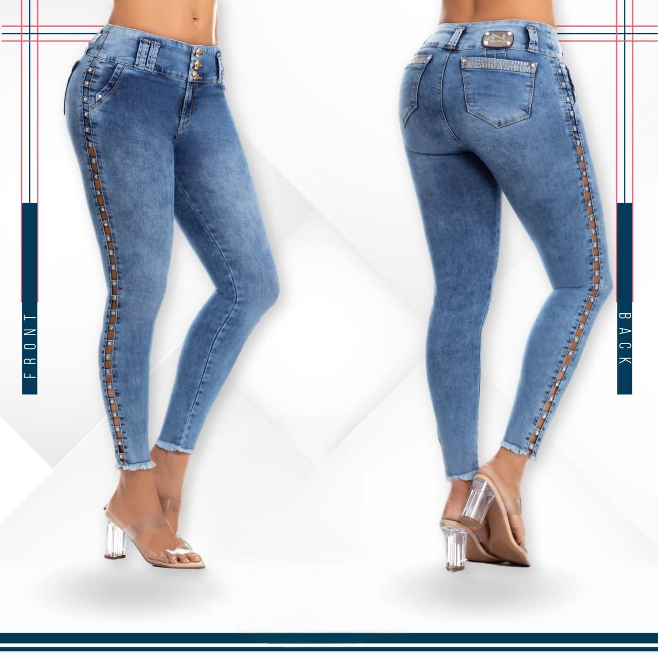 Jean Ultra Premium Bordado, con acabado de Lujo.