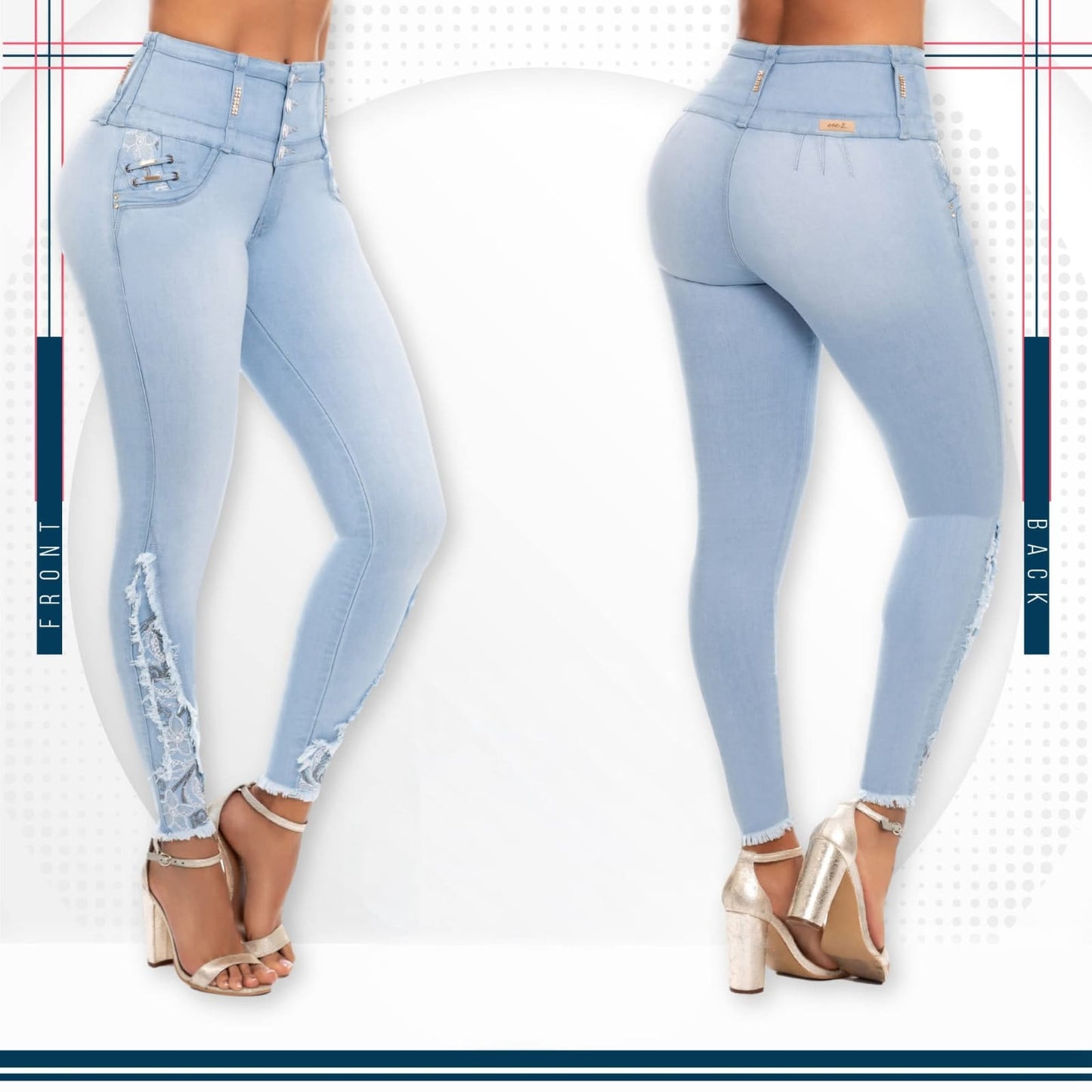 Jean Ultra Premium Bordado, con acabado de Lujo.
