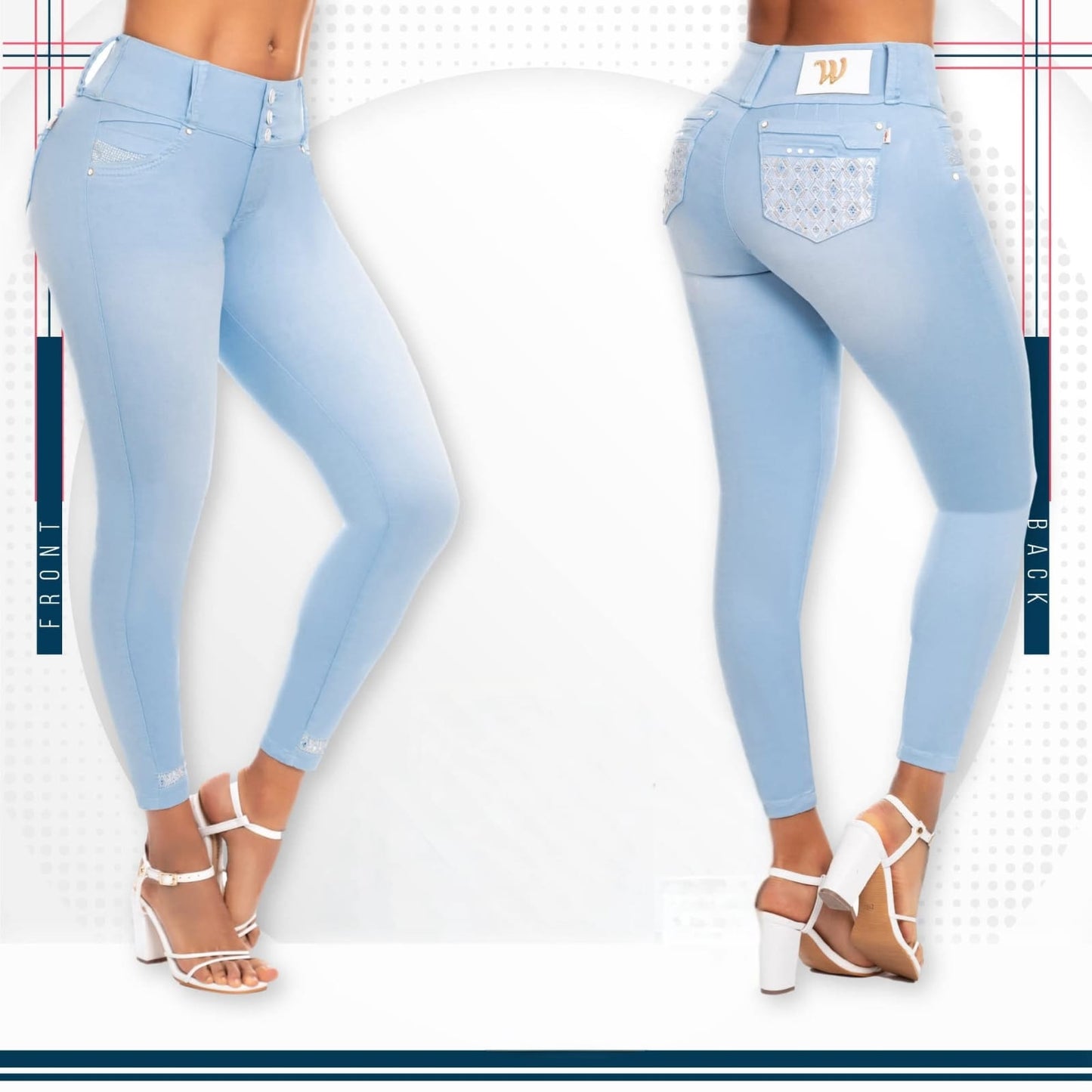 Jean Ultra Premium Bordado, con acabado de Lujo.