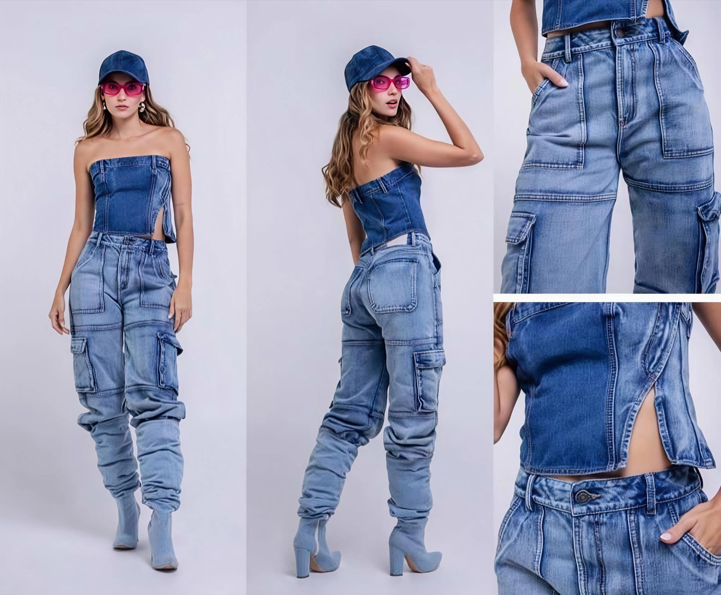 Conjunto Cargo Mezclilla 2 Piezas