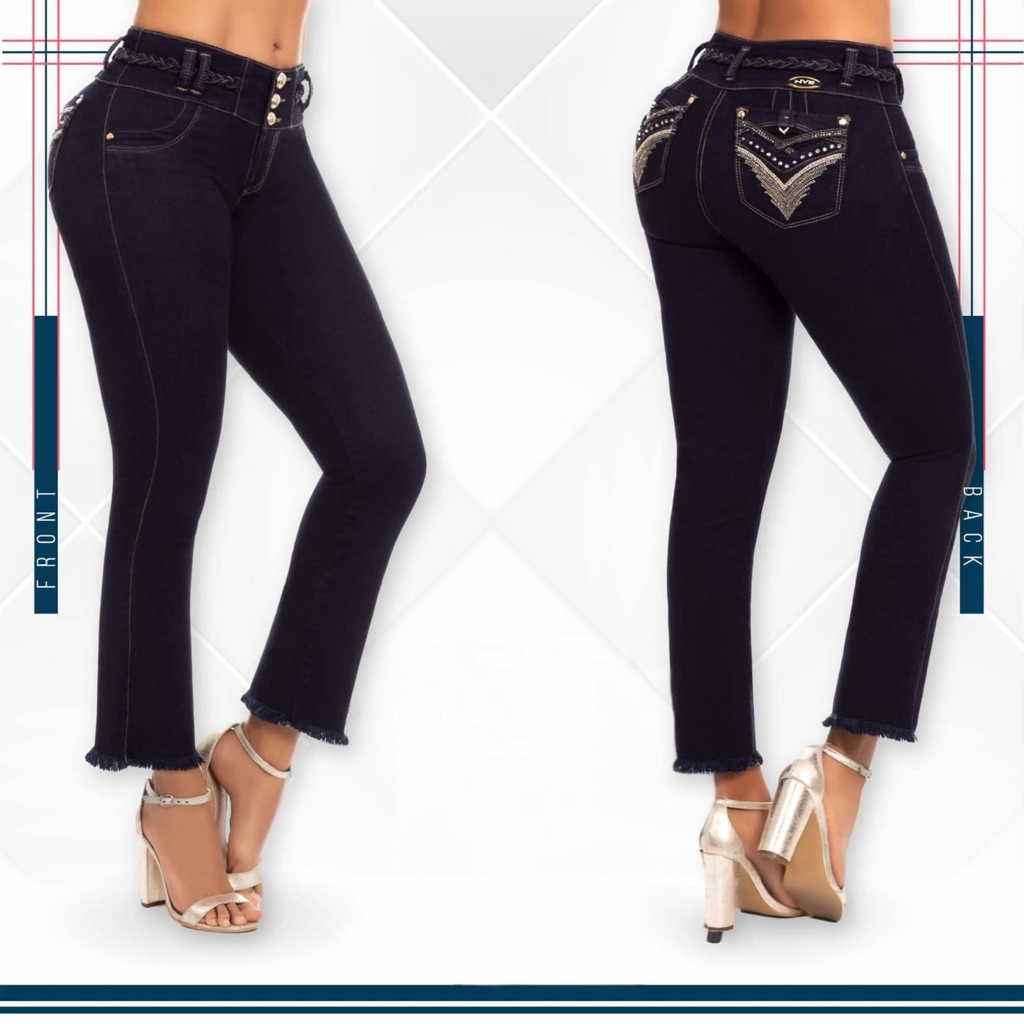 Jean Ultra Premium Bordado, con acabado de Lujo.