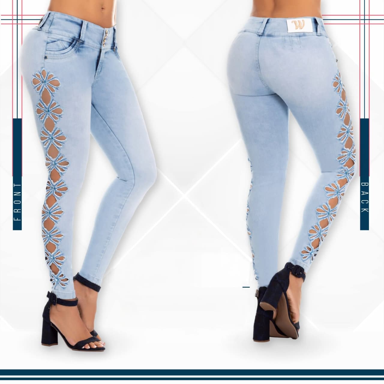 Jean Ultra Premium Bordado, con acabado de Lujo.