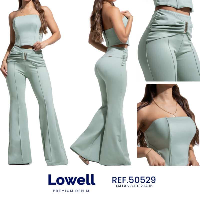 Conjunto Croop Top + Pantalón Tela - Ultra Premium