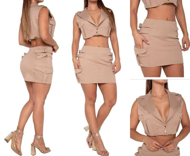 Conjunto Falda Cargo + Chaleco
