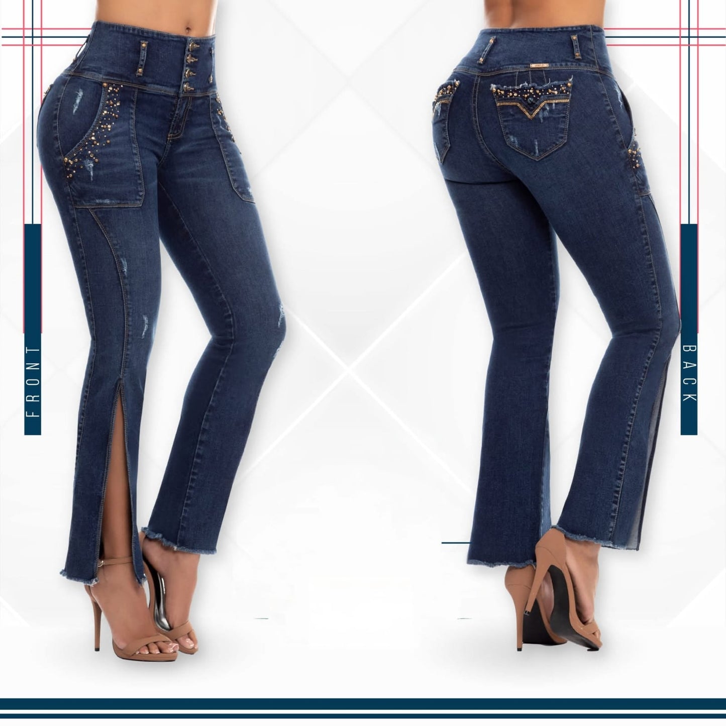 Jean Ultra Premium Bordado, con acabado de Lujo.