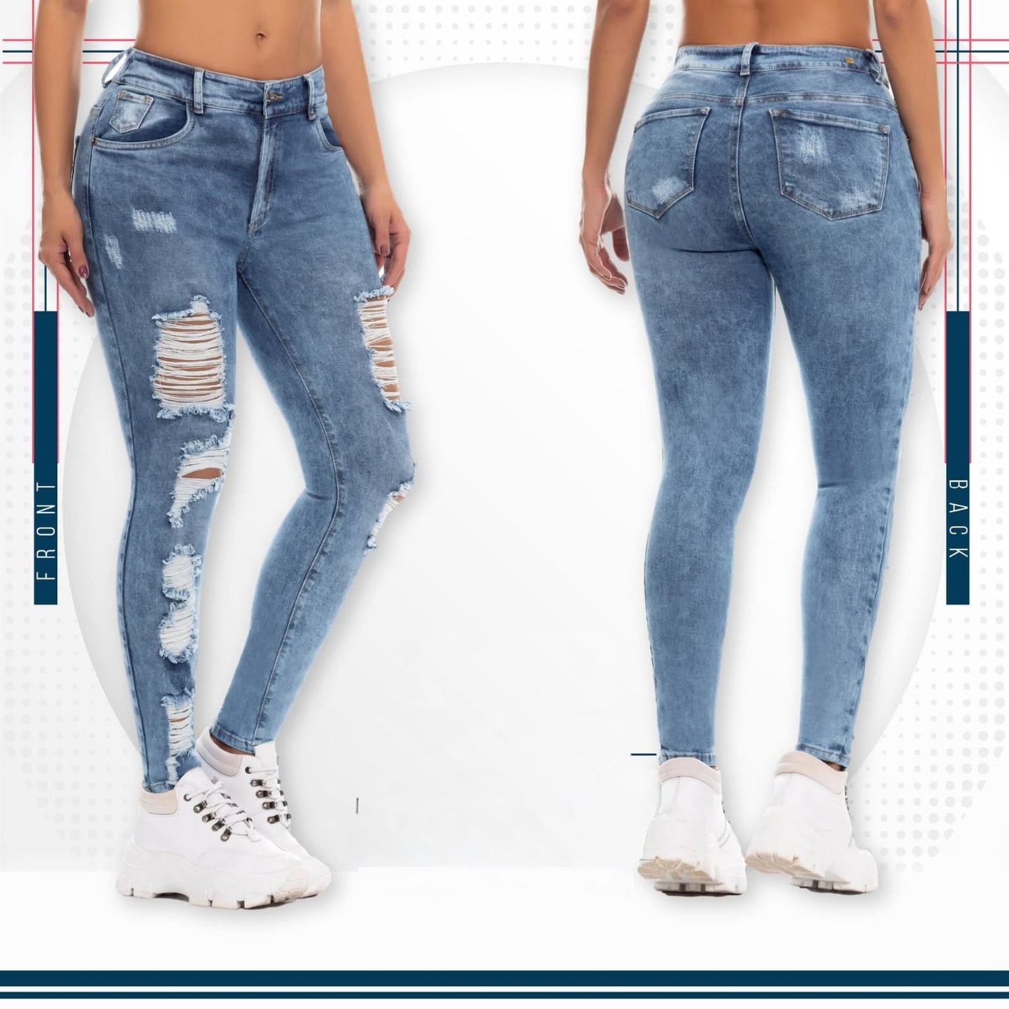 Jean Ultra Premium Bordado, con acabado de Lujo.