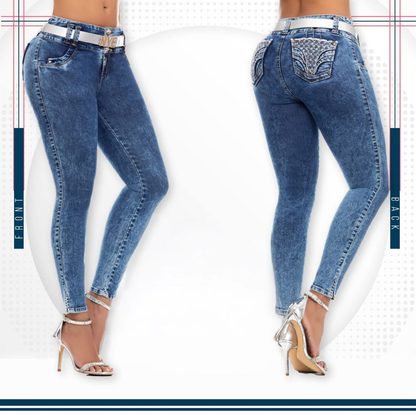 Jean Ultra Premium Bordado, con acabado de Lujo.