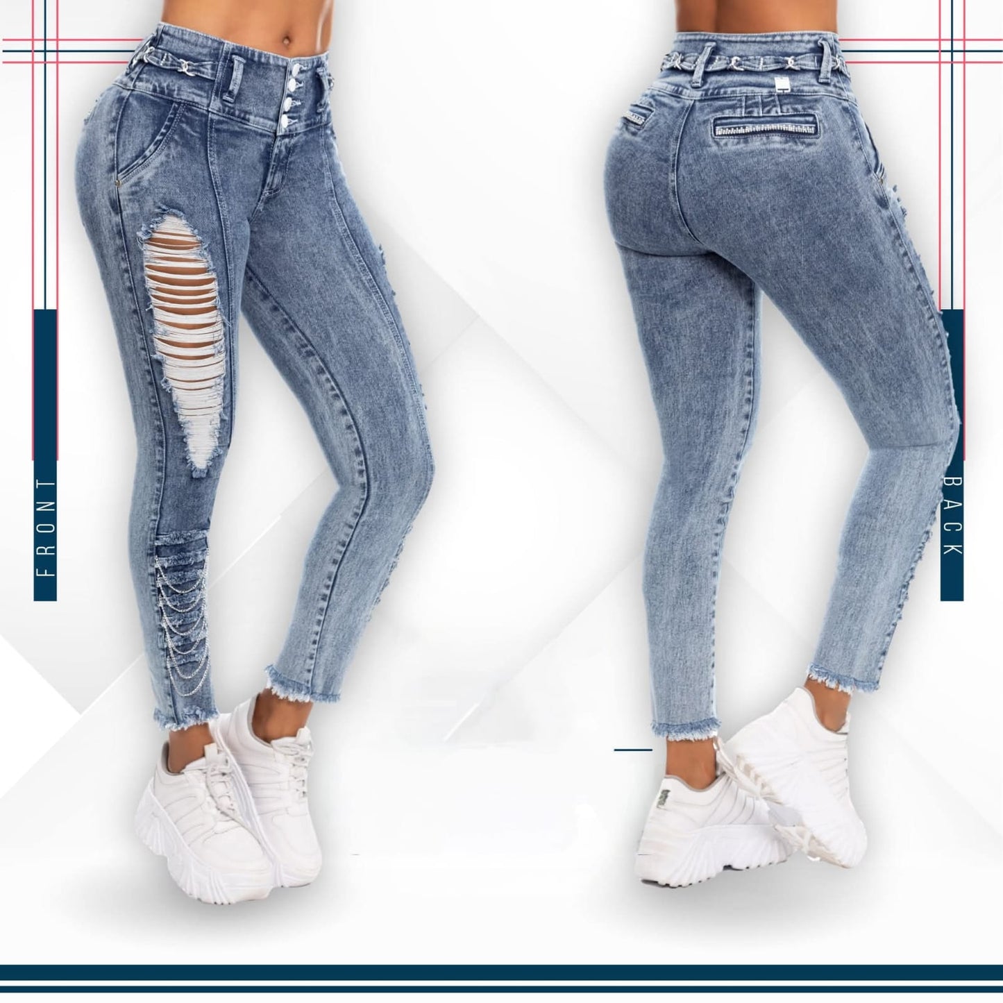 Jean Ultra Premium Bordado, con acabado de Lujo.