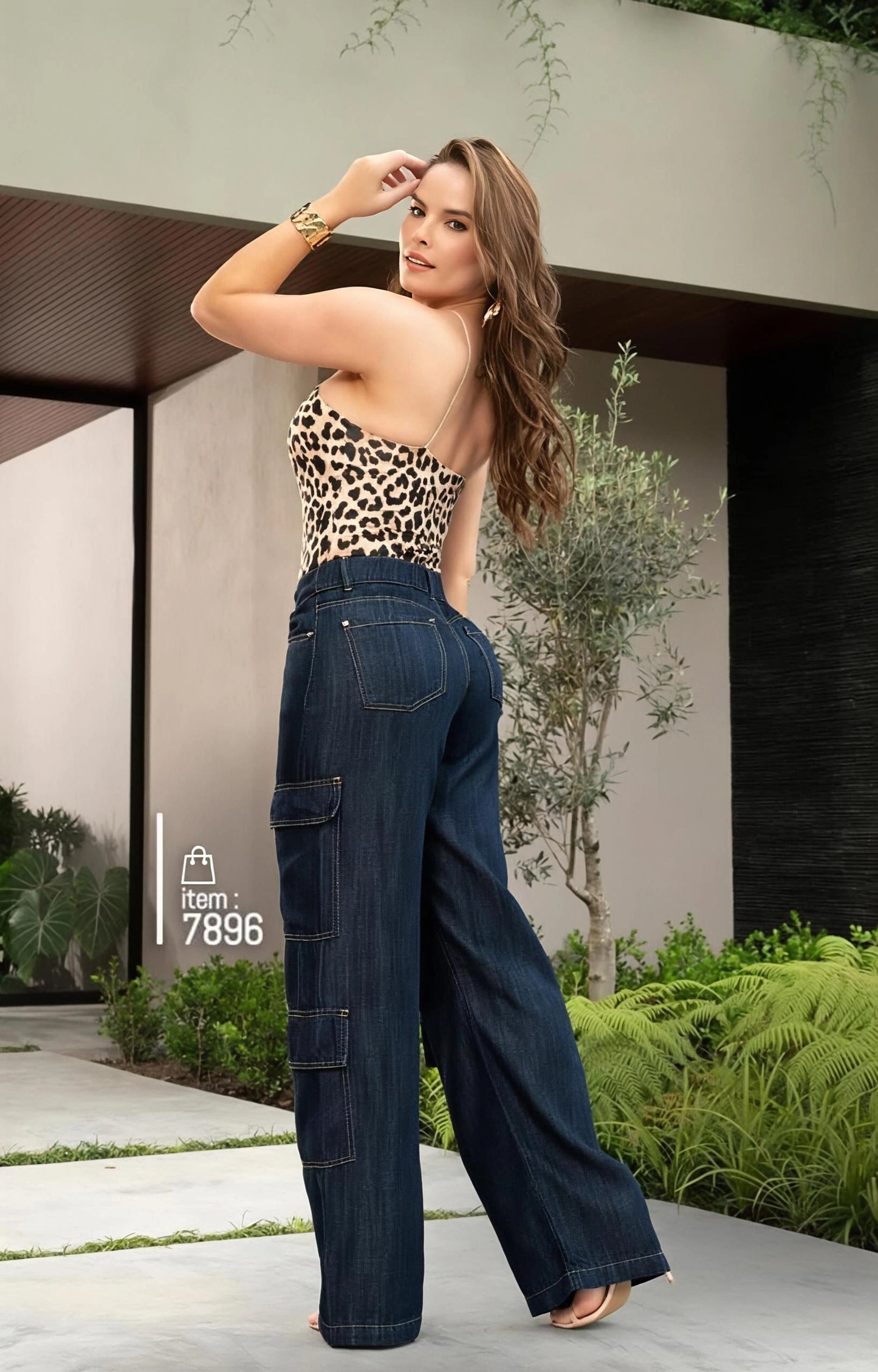Pantalón Cargo Mezclilla