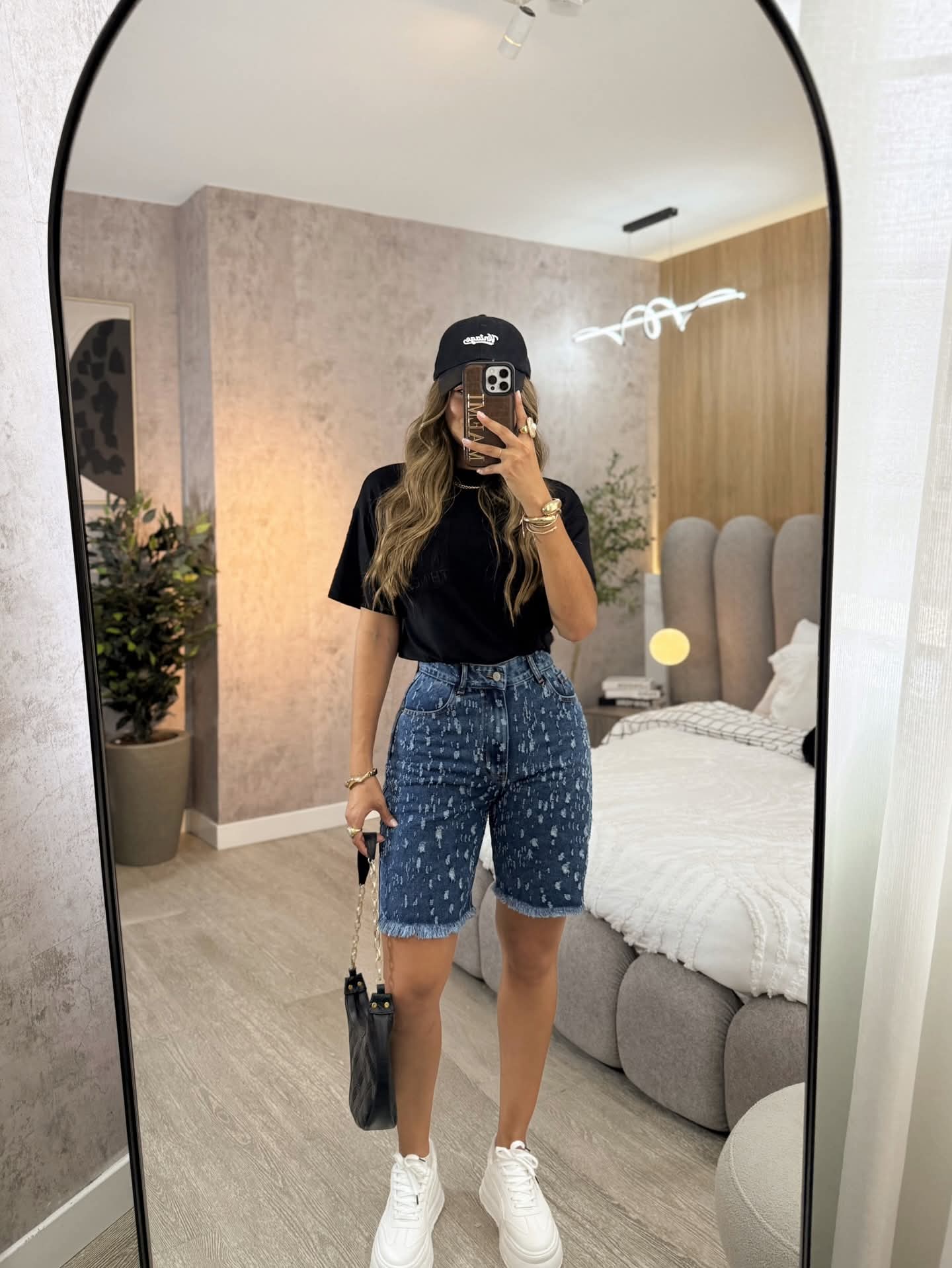 Short Mezclilla + Cartera/Bolso 👜 + Bisuteria - Acabado de Lujo - Denim Premium