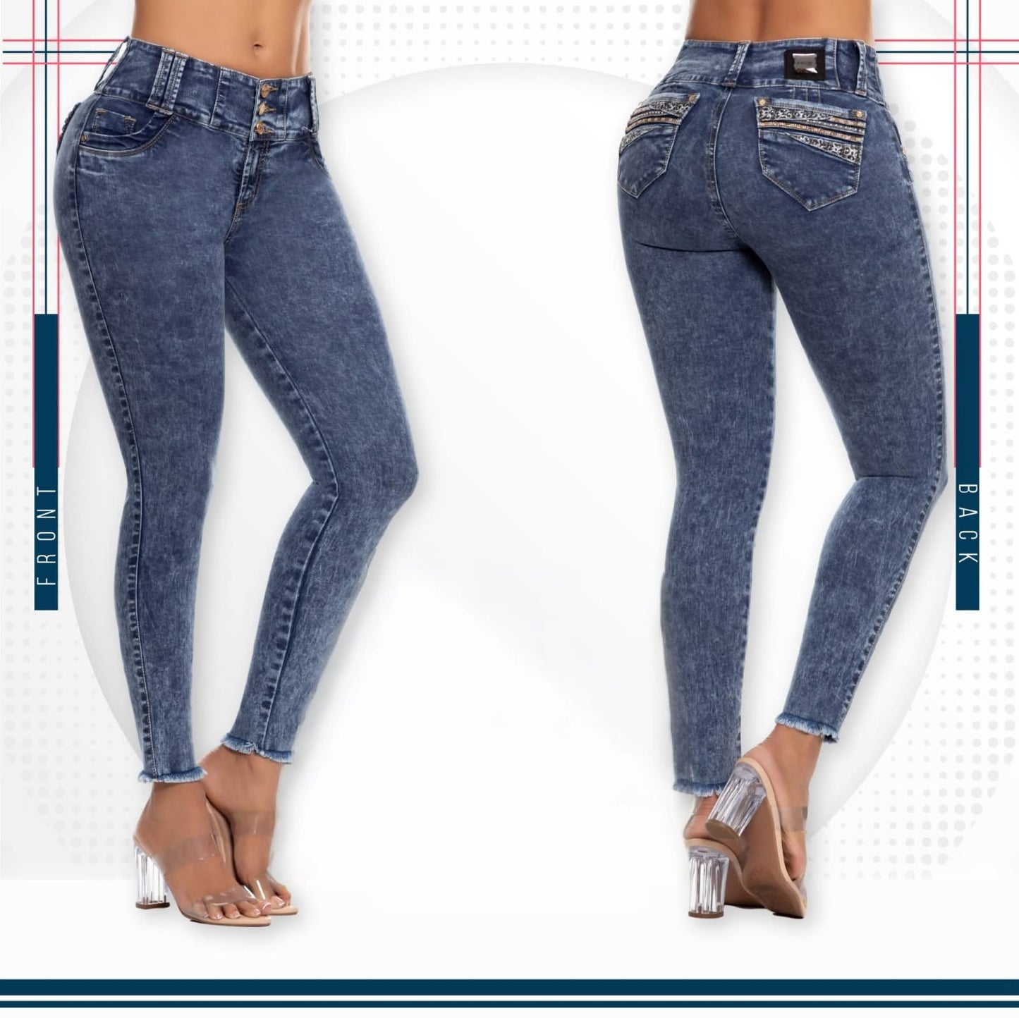 Jean Ultra Premium Bordado, con acabado de Lujo.