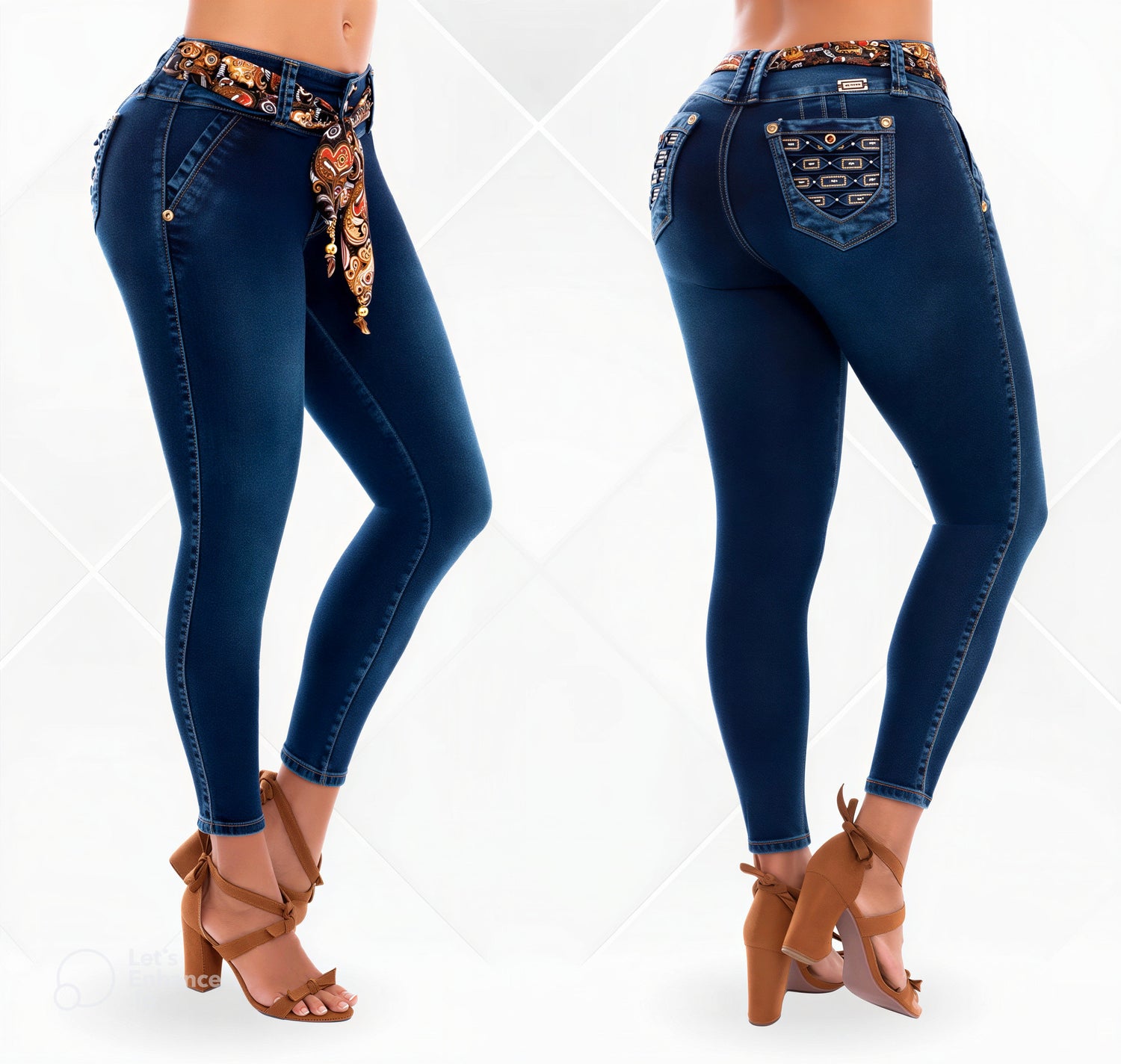 Jeans Ultra Premium Levanta Cola Moldeadores con Faja Removible Incluida.