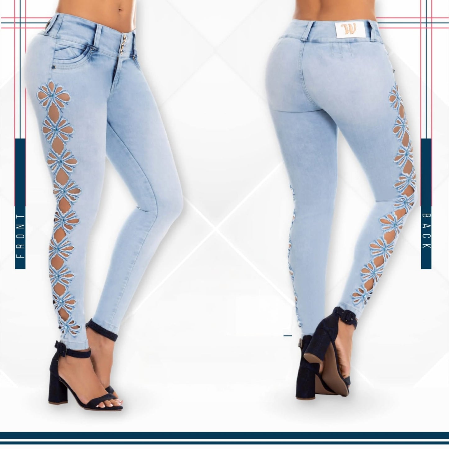 Jean Ultra Premium Bordado, con acabado de Lujo.