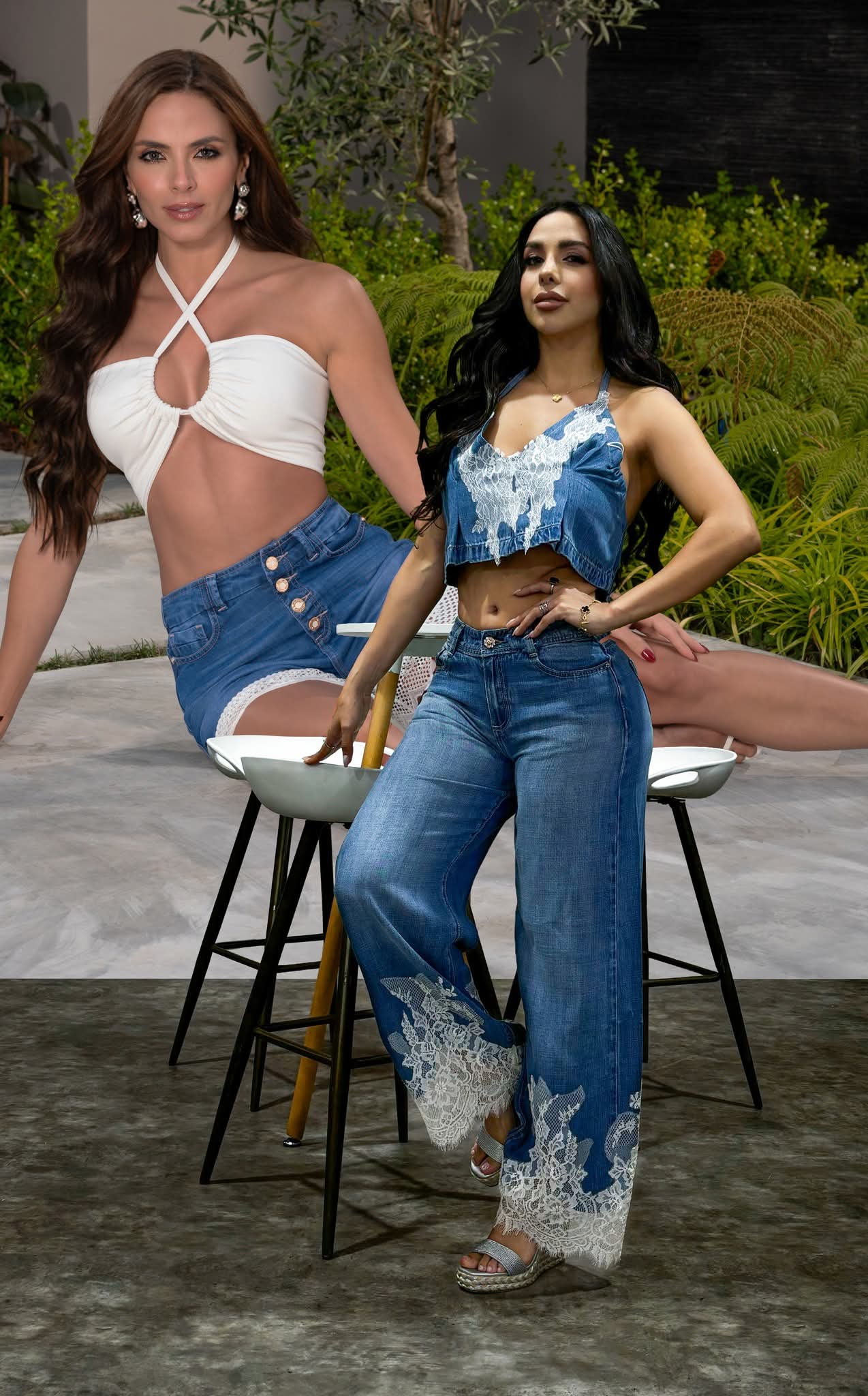 Conjunto Jeans de Mezclilla - Confección Premium corte corazón - Denim Premium