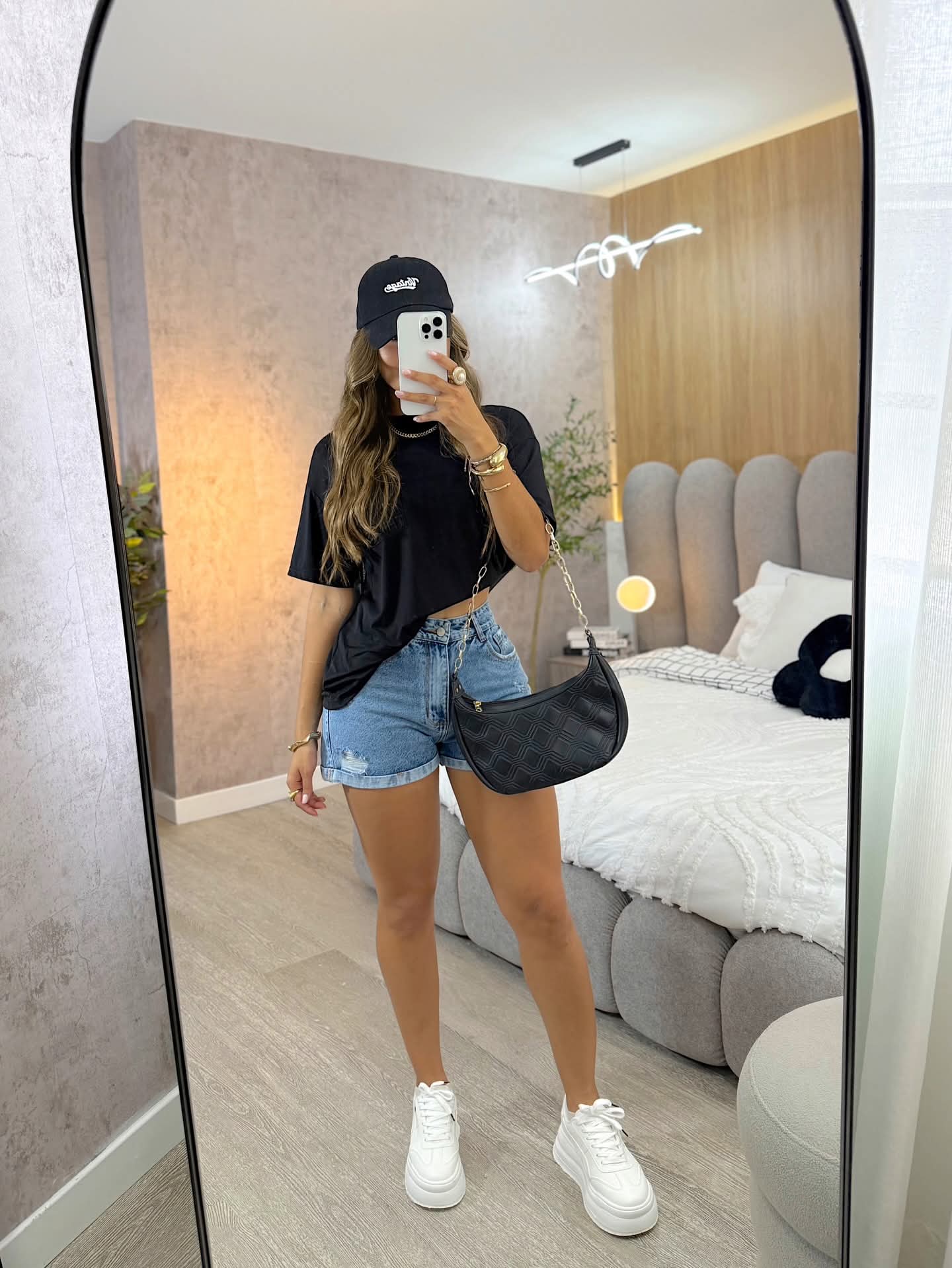 Short Mezclilla + Cartera/Bolso 👜 + Bisuteria - Acabado de Lujo - Denim Premium