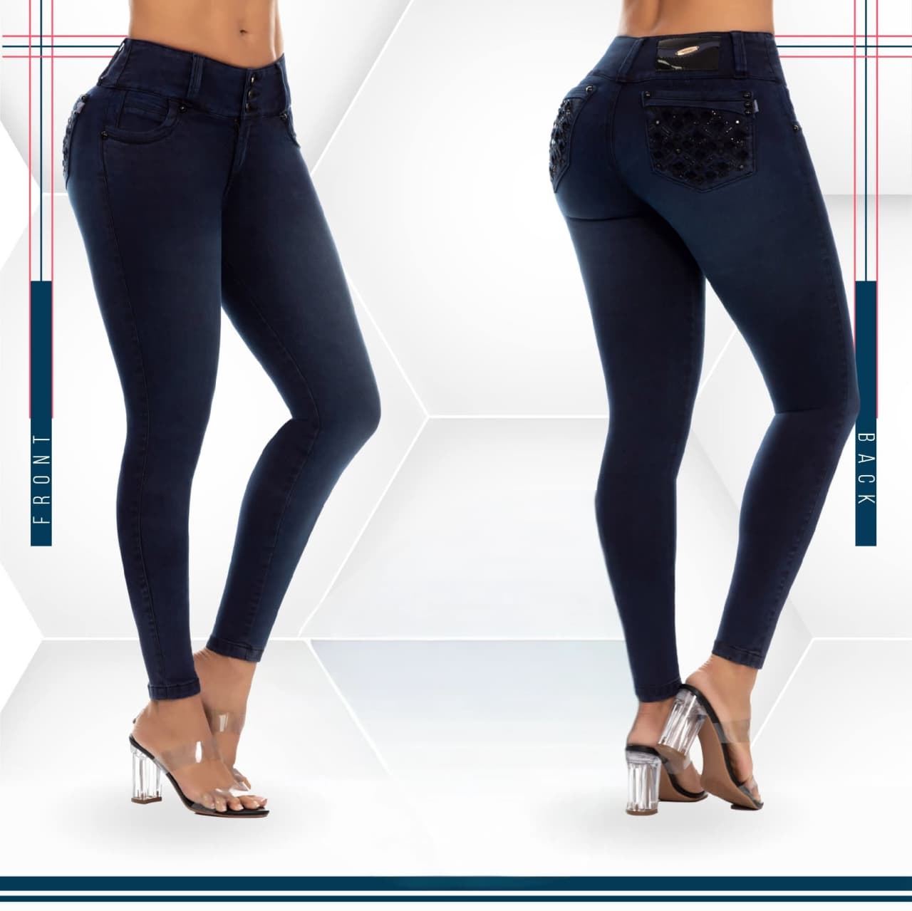 Jean Ultra Premium Bordado, con acabado de Lujo.