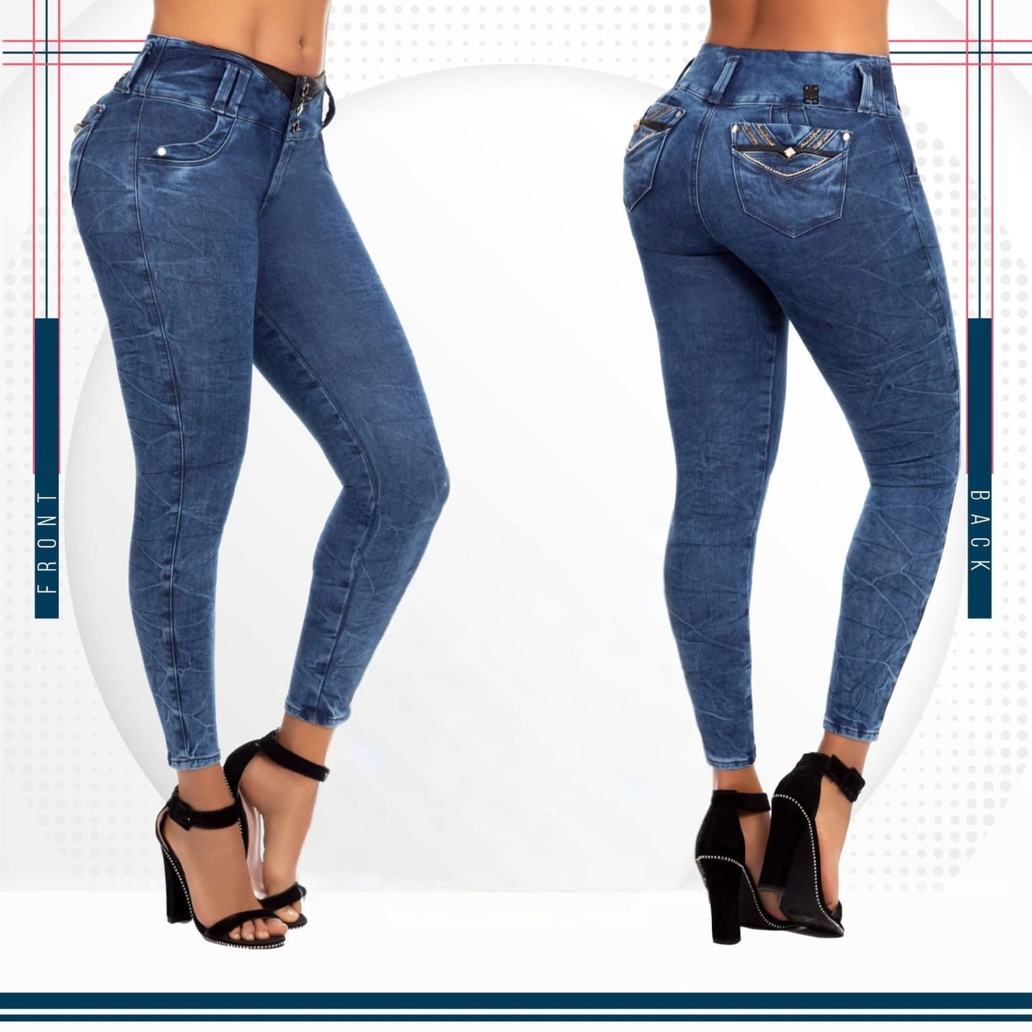 Jean Ultra Premium Bordado, con acabado de Lujo.