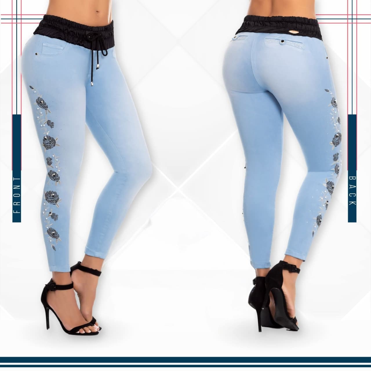 Jean Ultra Premium Bordado, con acabado de Lujo.