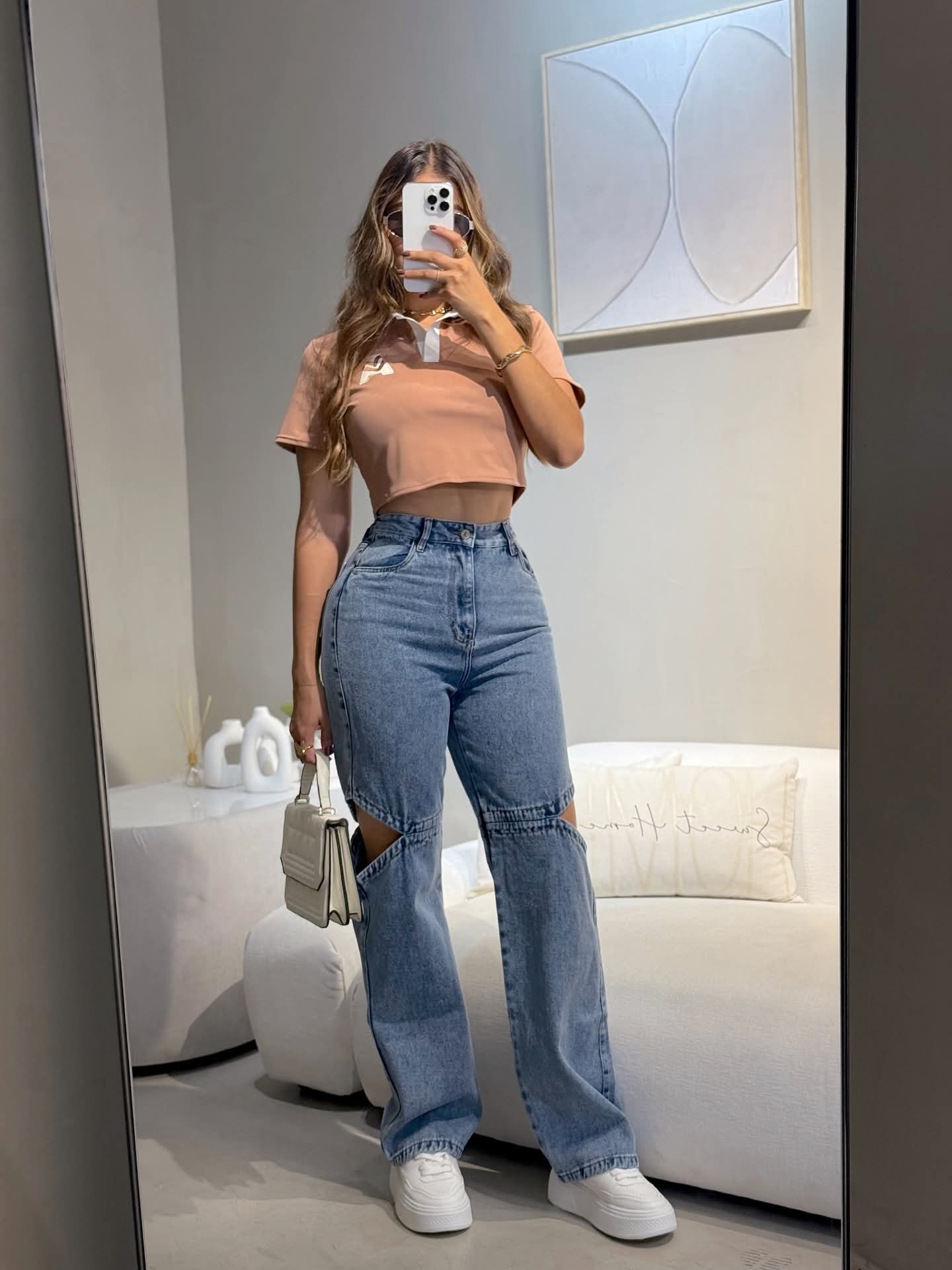 Combo Pantalón + Blusa + Cartera/Bolso 👜 + Bisuteria - Acabado de Lujo - Denim Premium