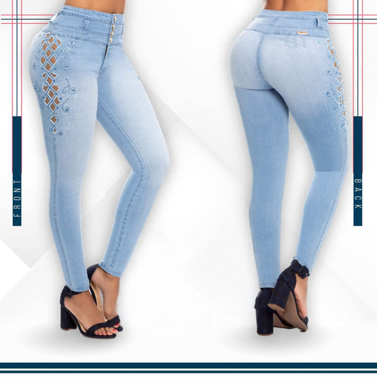 Jean Ultra Premium Bordado, con acabado de Lujo.