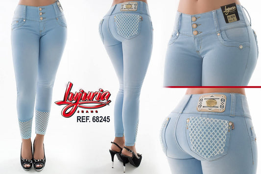 Jean Ultra Premium Bordado y Pedrería en Bolsillo