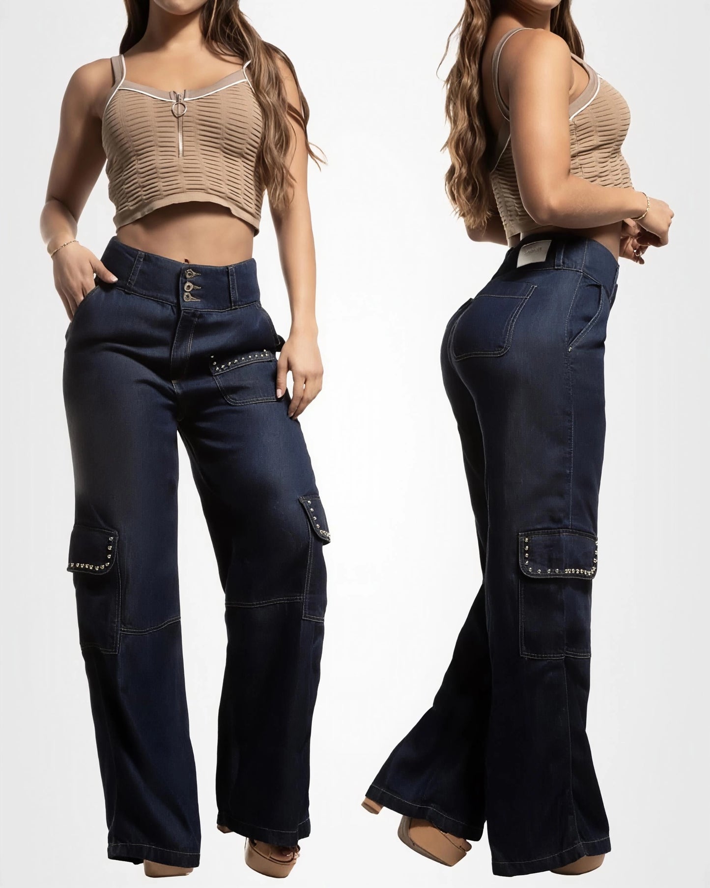 Pantalón Cargo Mezclilla