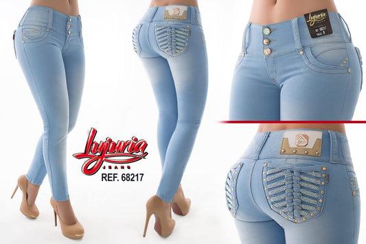 Jean Ultra Premium Bordado y Pedrería en Bolsillo