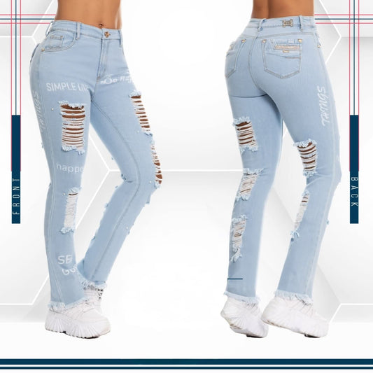 Jean Ultra Premium Bordado, con acabado de Lujo.