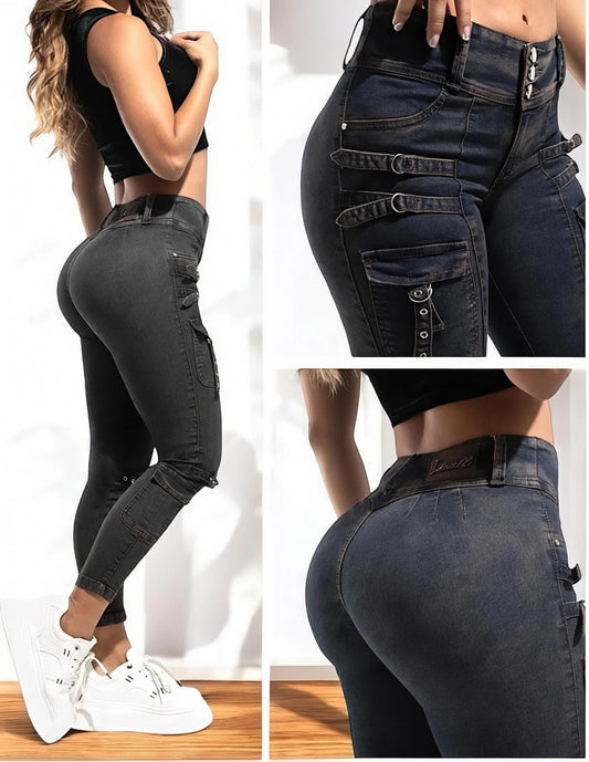 Pantalón Cargo Mezclilla