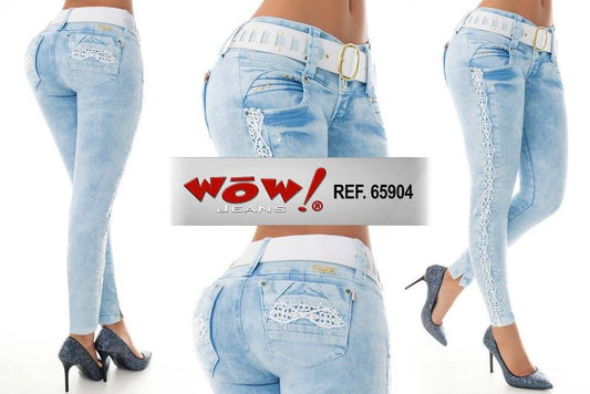 Jean Ultra Premium Bordado y Pedrería, con acabado de Lujo.