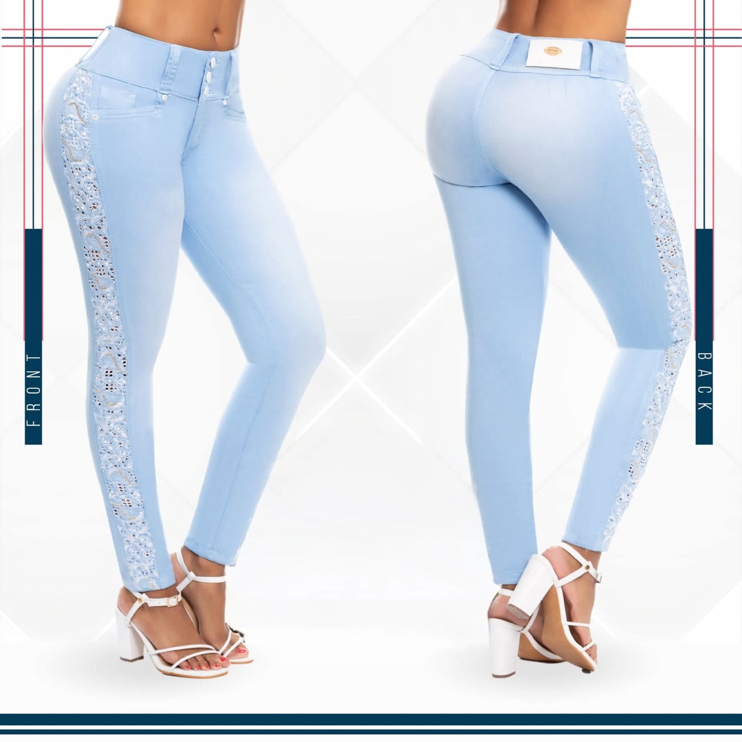 Jean Ultra Premium Bordado, con acabado de Lujo.