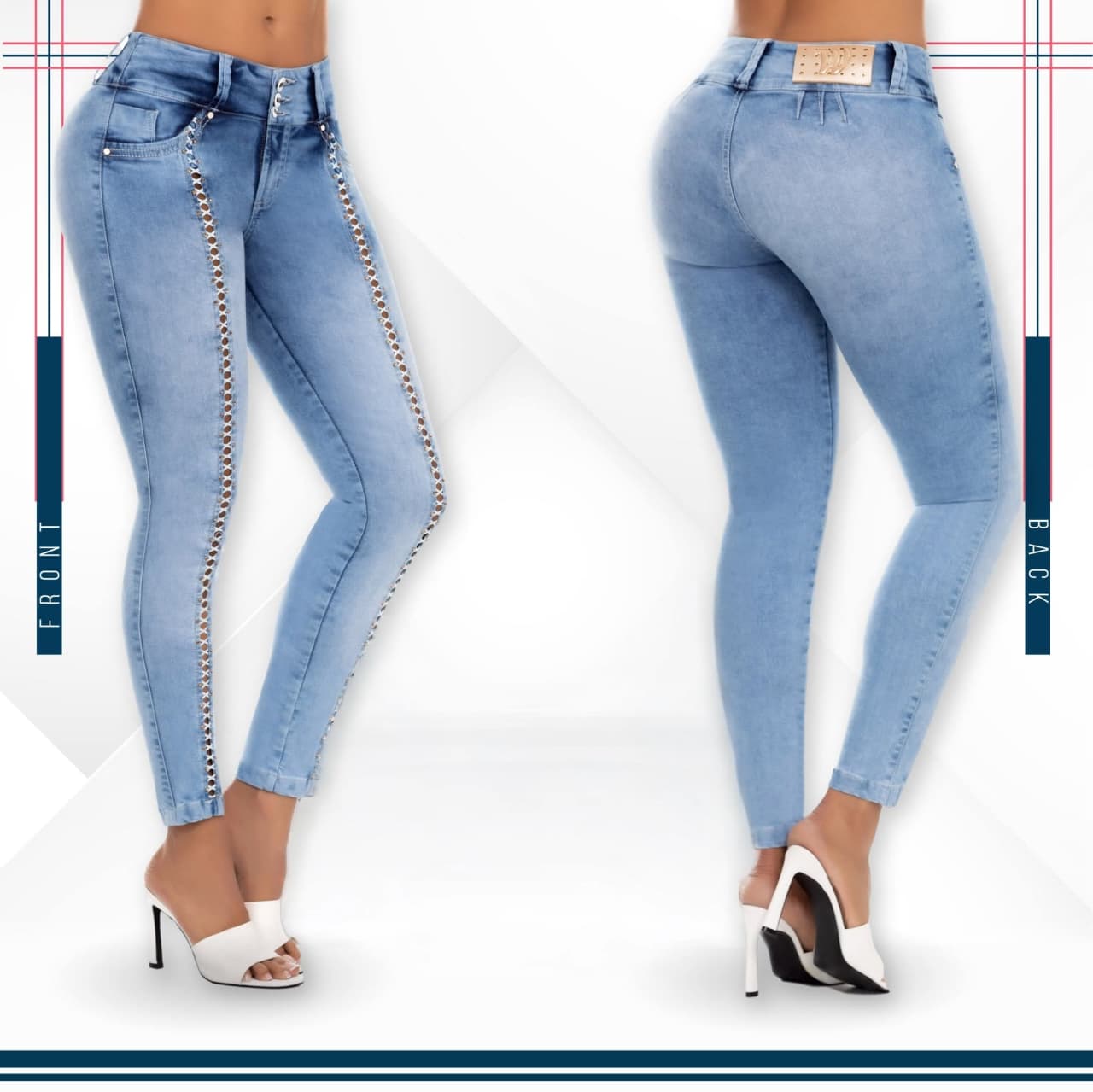 Jean Ultra Premium Bordado, con acabado de Lujo.