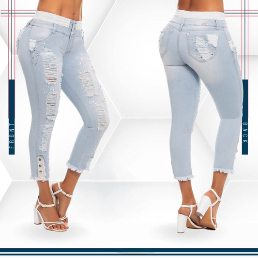 Jean Ultra Premium Bordado, con acabado de Lujo.