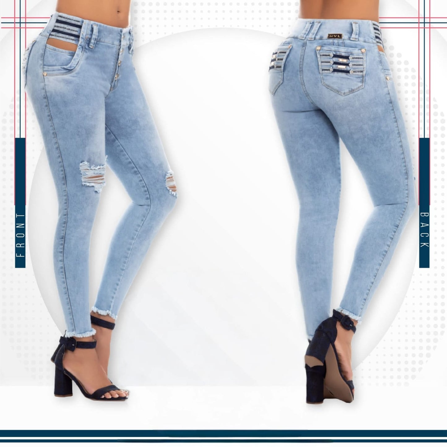 Jean Ultra Premium Bordado, con acabado de Lujo.