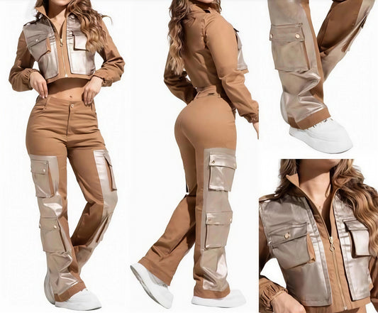 Conjunto Cargo Tela Pantalón más Chaleco 2 Piezas