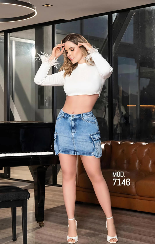 Minifalda Cargo Jean