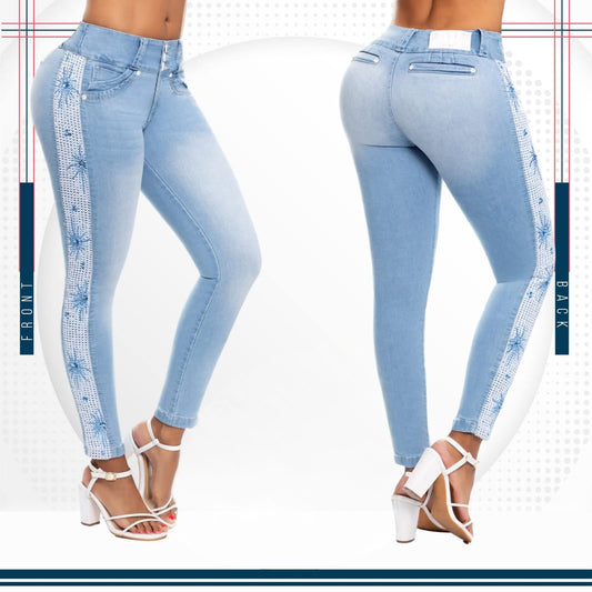 Jean Ultra Premium Bordado, con acabado de Lujo.