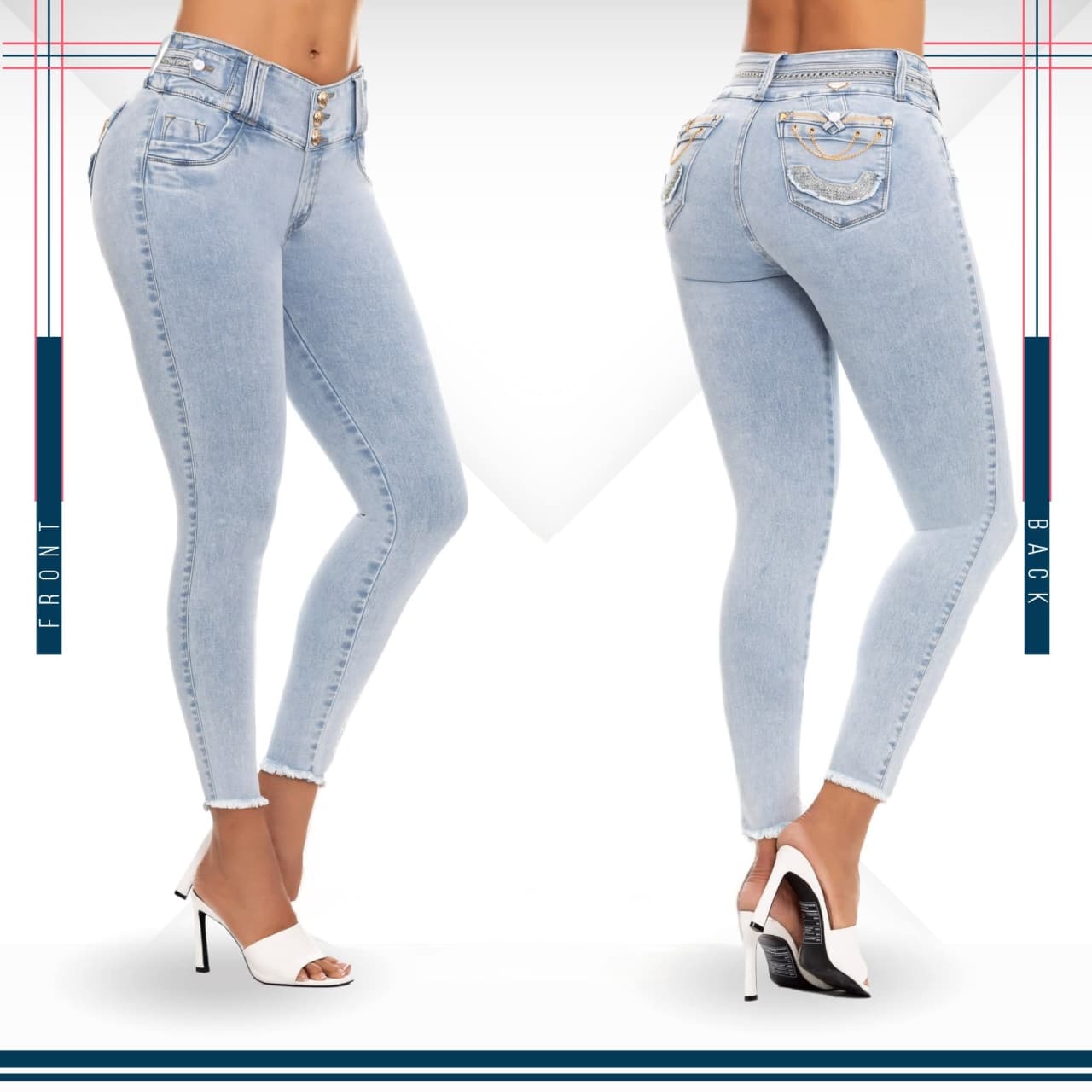 Jean Ultra Premium Bordado, con acabado de Lujo.