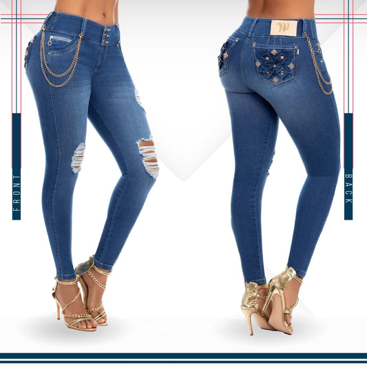 Jean Ultra Premium Bordado, con acabado de Lujo.