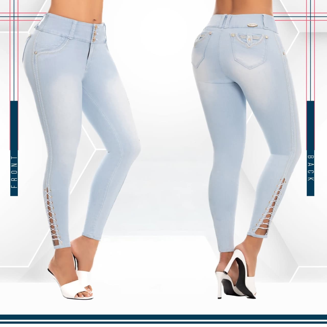 Jean Ultra Premium Bordado, con acabado de Lujo.