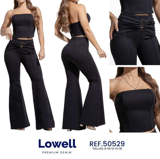 Conjunto Croop Top + Pantalón Tela - Ultra Premium