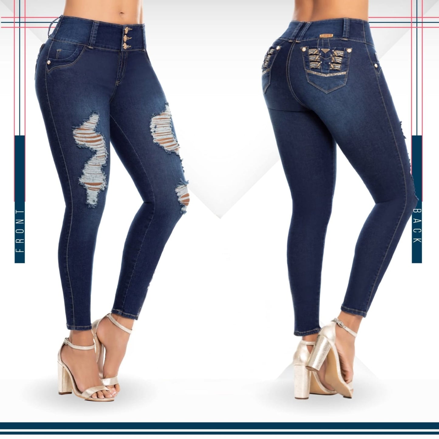 Jean Ultra Premium Bordado, con acabado de Lujo.