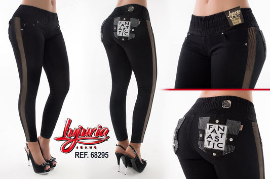 Jean Ultra Premium Bordado y Pedrería, con acabado de Lujo.