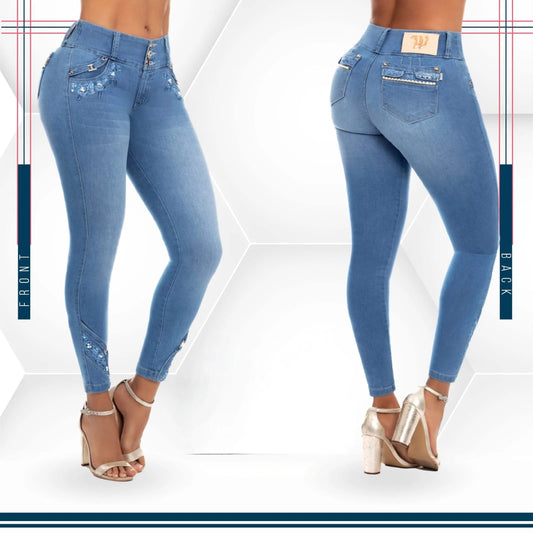 Jean Ultra Premium Bordado, con acabado de Lujo.