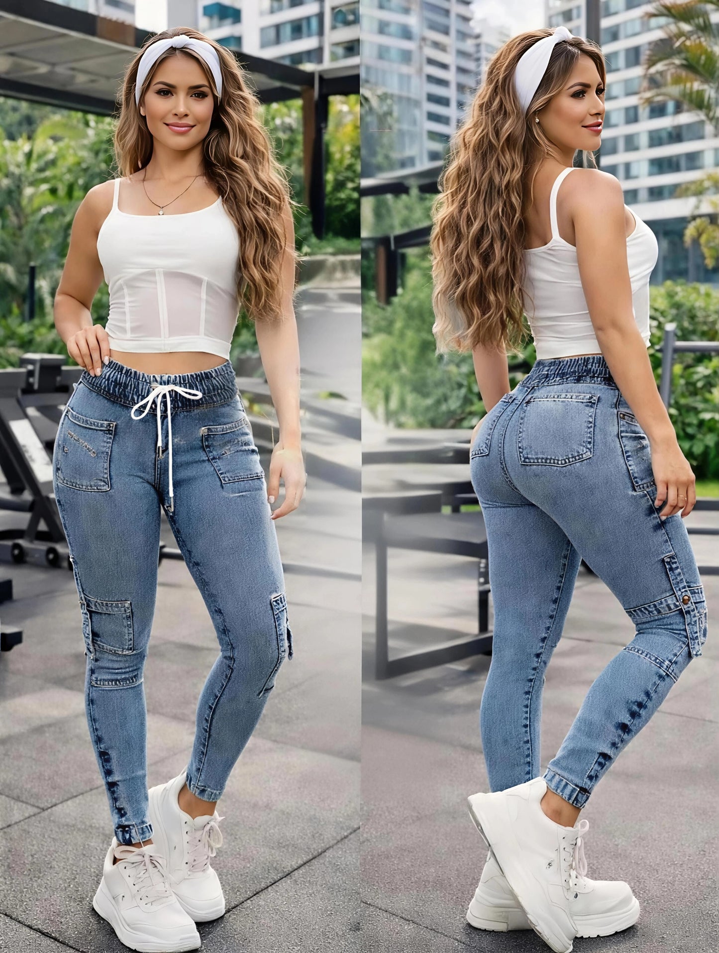 Pantalón Cargo Mezclilla