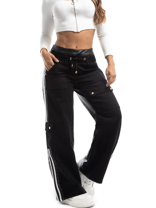 Pantalón Cargo Tela y Cuero