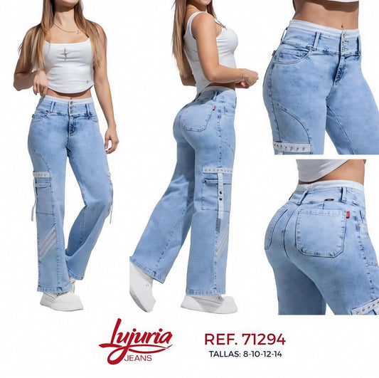 Pantalón Cargo Mezclilla