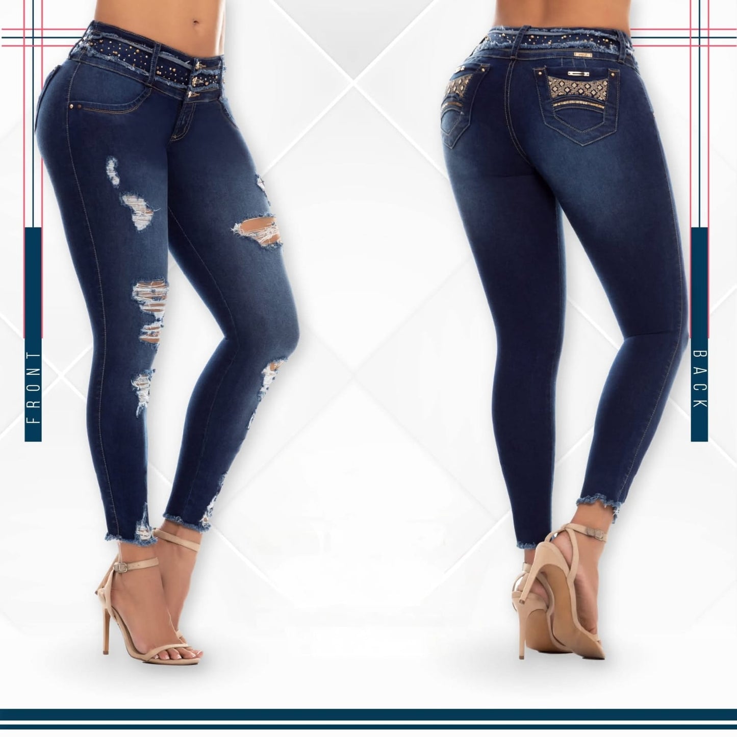 Jean Ultra Premium Bordado, con acabado de Lujo.