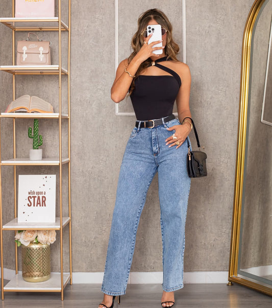 Combo Pantalón + Blusa + Cartera/Bolso 👜 + Bisuteria - Acabado de Lujo - Denim Premium